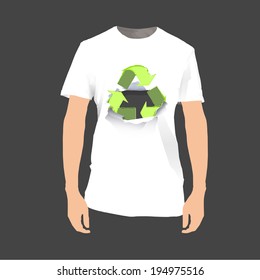 Bulb inside hole paper printed on shirt
