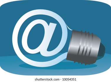  a bulb with internet symbol	