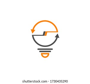Bulb isolated vector abstract logo of lines.Vector light bulb icon.