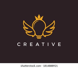 Bulb isolated vector abstract logo of lines