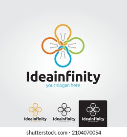 Bulb isolierte Vektorgrafik-abstraktes Logo von Linien