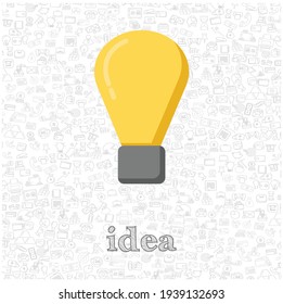 bombilla de ilustración plana vectorial aislada. elemento de diseño de bombilla para ilustración