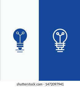 Bulb, Lab, Light, Biochemistry Line and Glyph Solid icon Blue banner Line and Glyph Solid icon Blue banner