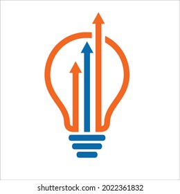bulb lamp with arrows to the top