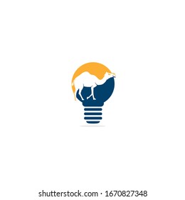 Bulb-Lampe Camel Vektorillustration Design-Vorlage.