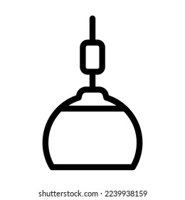 bulb lamp ceiling line icon vector. bulb lamp ceiling sign. isolated contour symbol black illustration