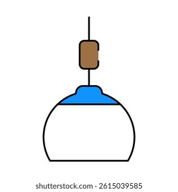 bulb lamp ceiling line icon vector. bulb lamp ceiling sign. isolated symbol illustration