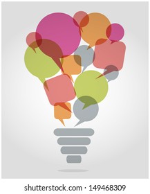 bulb lamp concept composition with speech bubble