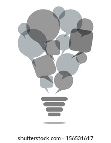 bulb lamp concept composition with speech bubble