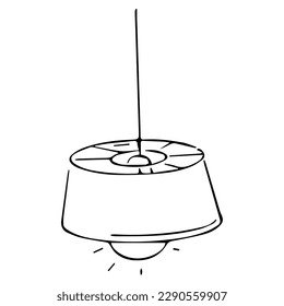 Bulb-Lampen-Doodle-Comic-Strom einzeln auf weißem Hintergrund. Skizze, Freehe-Symbol, Zeichnung