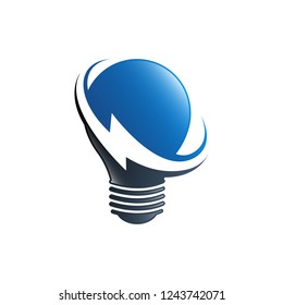 bulb lamp electrical logo. innovation idea electricity symbol. logo template ready for use