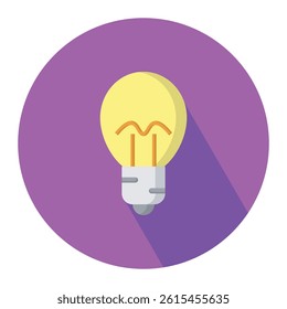 Bulb lamp flat icon vector illustration, light bulb icon, innovation, creativity symbol vector design illustration. 