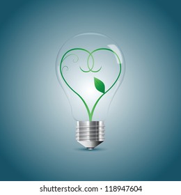 Bulb lamp with green sprout inside