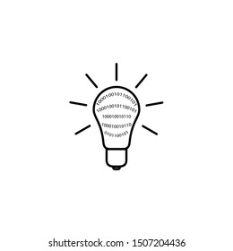 bulb lamp icon with digital logic  concept