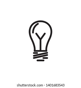 bulb lamp icon, illustration vector template
