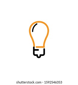 Bulb lamp icon. Line and two colour design template