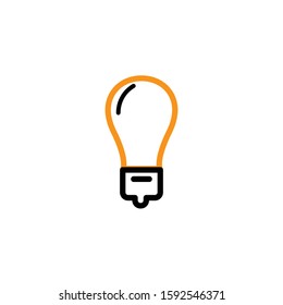 Bulb lamp icon. Line and two colour design template