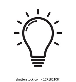 bulb lamp icon in trendy flat design 