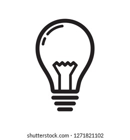 bulb lamp icon in trendy flat design 