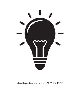 bulb lamp icon in trendy flat design 
