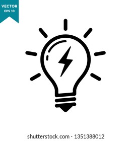 bulb lamp icon in trendy flat style 