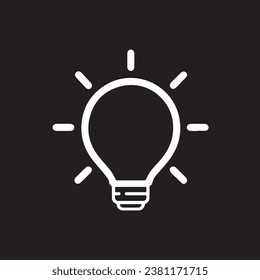 Bulb lamp icon vector. Idea bulb sign symbol vector. Bulb lamp vector icon illustration isolated on black background