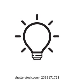 Bulb lamp icon vector. Idea bulb sign symbol vector. Bulb lamp vector icon illustration isolated on white background