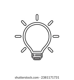 Bulb lamp icon vector. Idea bulb sign symbol vector. Bulb lamp vector icon illustration isolated on white background
