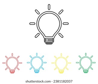 Bulb lamp icon vector. Idea bulb icon sign symbol in trendy flat style. Set elements in colored icons. Bulb lamp vector icon illustration isolated on white background