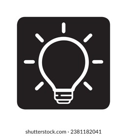Bulb lamp icon vector. Idea bulb logo design. Bulb lamp vector icon illustration in square isolated on white background
