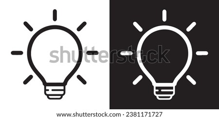 Bulb lamp icon vector. Idea bulb icon sign symbol in trendy flat style. Bulb lamp vector icon illustration isolated on white and black background