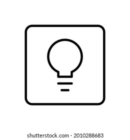 Bulb lamp icon vector line square style