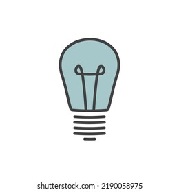Bulb lamp icon vector on white background.