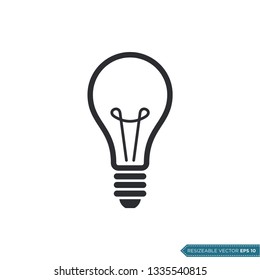 Bulb Lamp Icon Vector Template
