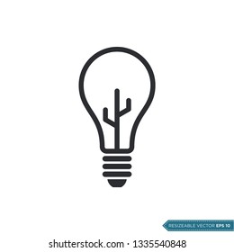 Bulb Lamp Icon Vector Template