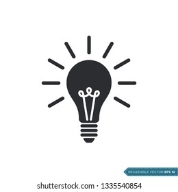 Bulb Lamp Icon Vector Template