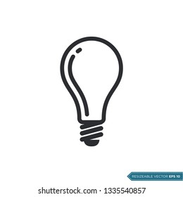 Bulb Lamp Icon Vector Template