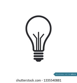 Bulb Lamp Icon Vector Template