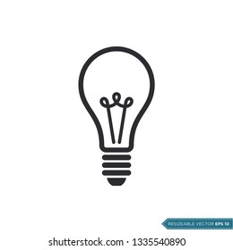 Bulb Lamp Icon Vector Template