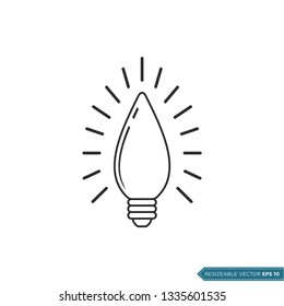 Bulb Lamp Icon Vector Template