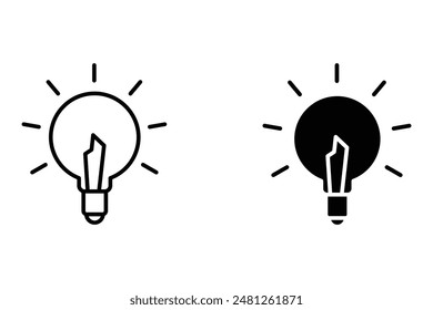 Bulb lamp icons set. Editable stroke., 
for your website design, logo, app, UI Vector design. User icon, silhouette isolated on white background.