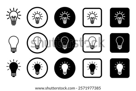 Bulb lamp icons set. Electric bulds. Electric lamp illustration symbol. Idea sign or logo.