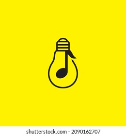 bulb lamp idea creative with music note logo symbol icon vector graphic design illustration idea creative 