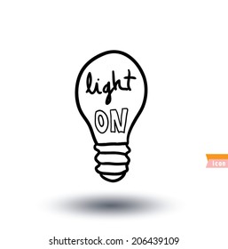 Bulb lamp idea icon, vector illustration