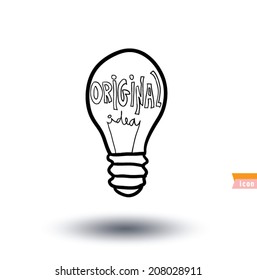 Bulb lamp idea icon, vector illustration