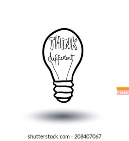 Bulb lamp idea icon, vector illustration