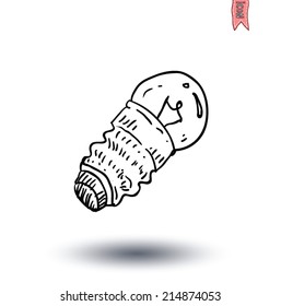 Bulb lamp idea icon, vector illustration