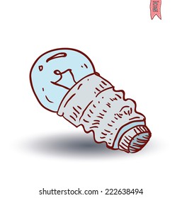 Bulb lamp idea icon, vector illustration