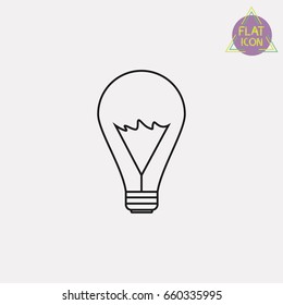 bulb lamp idea linear icon