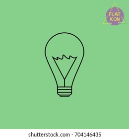 bulb lamp idea linear icon